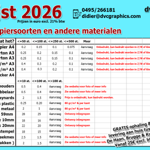 Papiersoorten en endere materialen