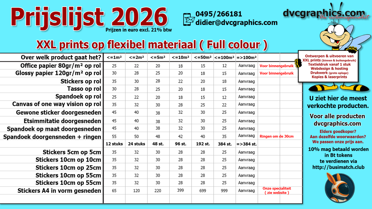 Prints op flexibel materiaal